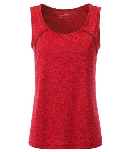 Débardeur running respirant - Femme - JN493 - rouge mélange