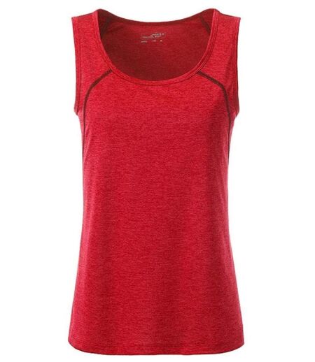 Débardeur running respirant - Femme - JN493 - rouge mélange