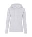 Womens/ladies Classic Plain Hoodie Heather Grey Fruit Of The Loom-1