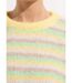 Pull duveteux col rond, rayures pastel-4