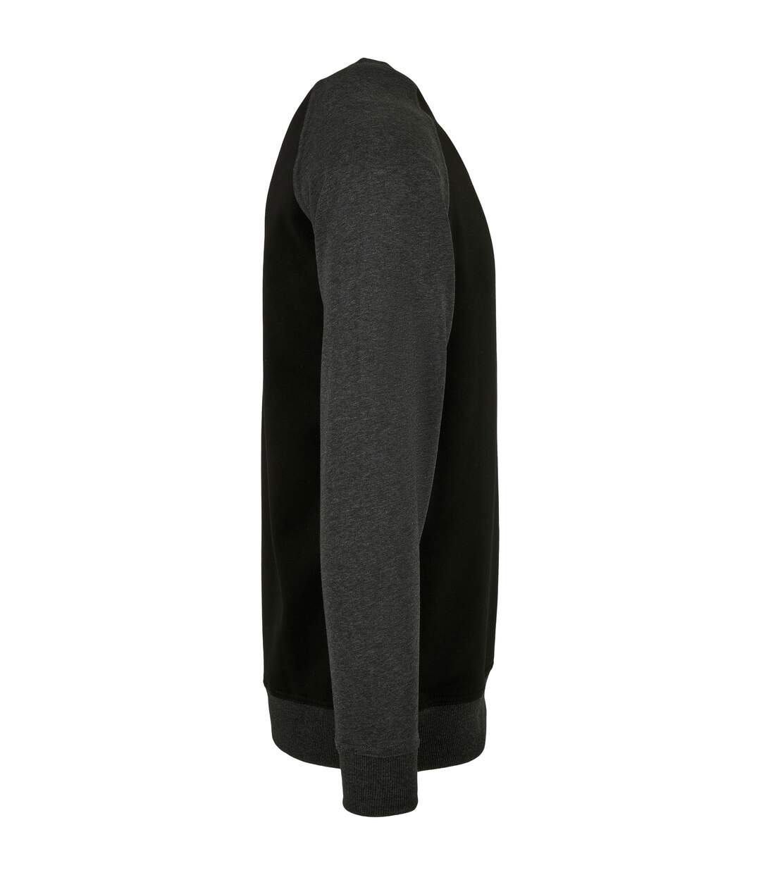 T-shirt Manches Raglan Homme Noir Charbon Chiné Build Your Brand-3