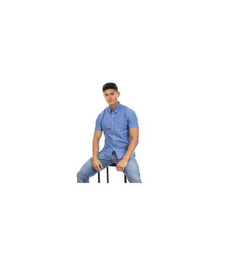 Chemise Manches Courtes Homme Bleu Indigo Peter Werth