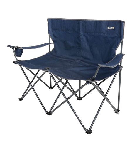 Regatta Isla Logo Travel 2 Person Camping Chair (Navy/Seal Grey) (One Size) - UTRG9983