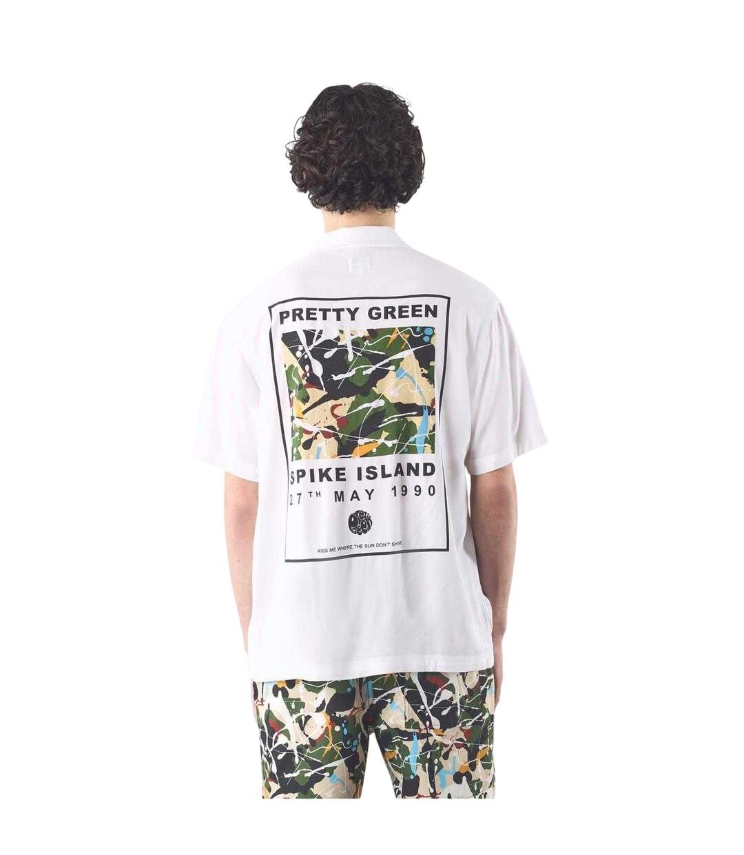 Chemise Manches Courtes Spike Island Homme Blanc Pretty Green-3