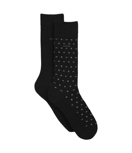Pack Of 2  Mens Patterned Trainer Socks  Black Boss
