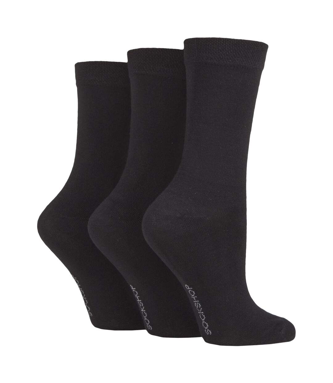 3 Pack Ladies Plain Bamboo Socks - Soft Breathable Everyday Comfort Socks-1