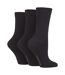 3 Pack Ladies Plain Bamboo Socks - Soft Breathable Everyday Comfort Socks-1