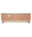 Meuble TV 1 porte en bois et cannage RAYO - Beige-5