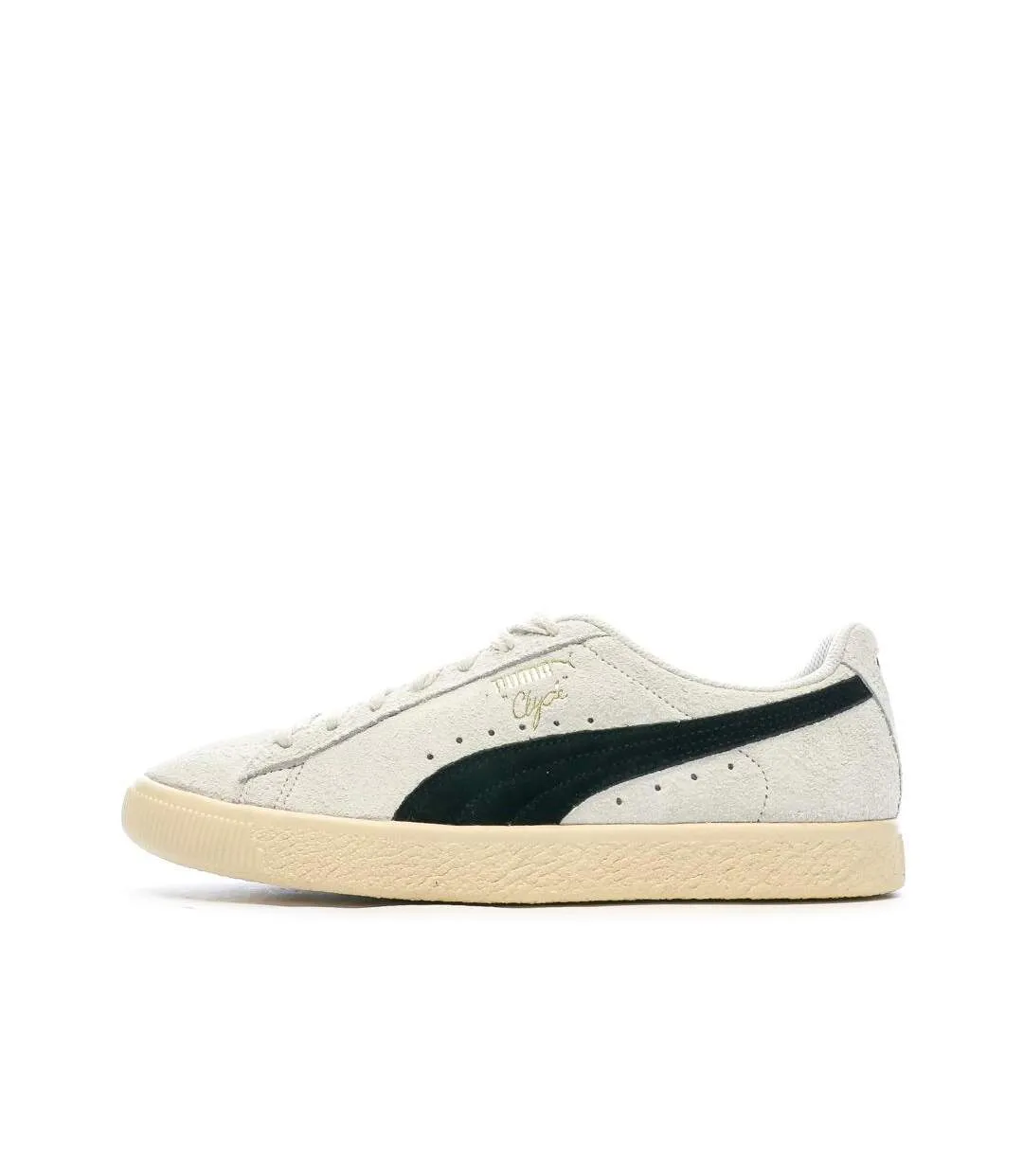 Baskets blanches/noires homme puma clyde teasel-1