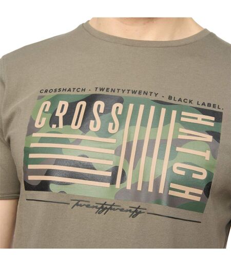 Mens wenfore t-shirt dark sage Crosshatch