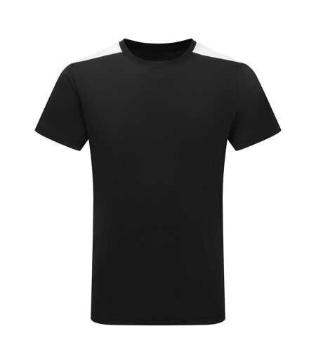 Unisex Adult Performance Contrast T-shirt Black White TriDri