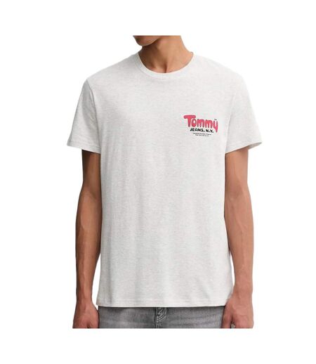 T-shirt gris chiné homme tommy hilfiger tjm slim font play