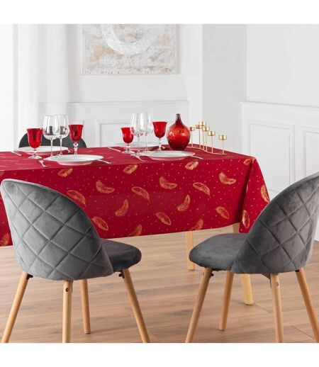 Nappe Imprimé Métallisé Adora 140x240cm Rouge & Or
