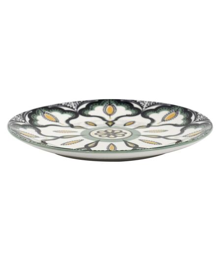Lot de 6 Assiettes à Dessert Mandala 19cm Vert