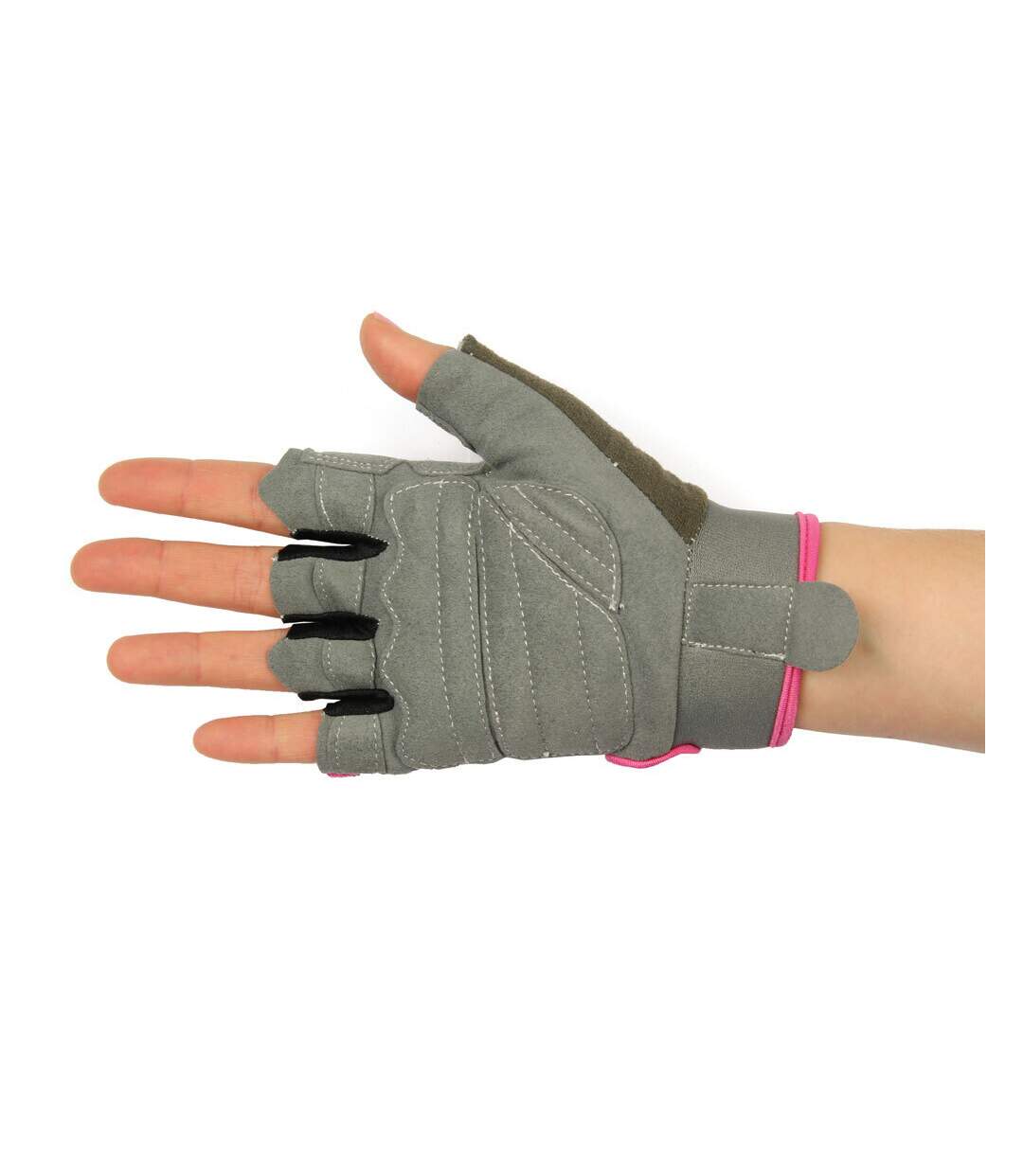 Womens/ladies cross training gloves pink/grey Fitness Mad-2