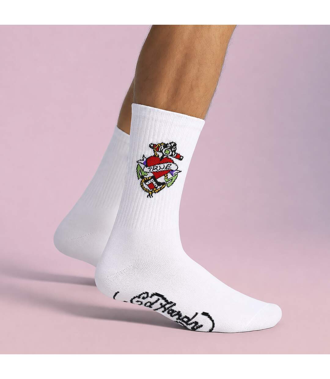 5 Pairs Men White Crew Socks Lightweight Sport Socks-4