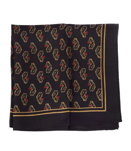 Mens Handkerchief One Size Black Red Luke 1977