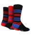 6 Pairs Mens Multipack Bamboo Dress Socks with Stylish Stripes and Polka Dots-3