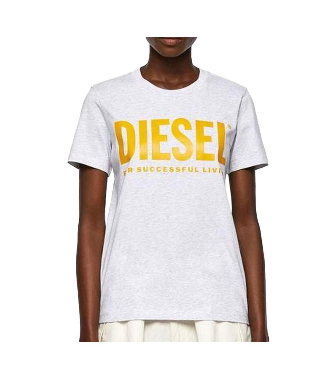 T-shirt Gris Chiné Femme Diesel Sily - M