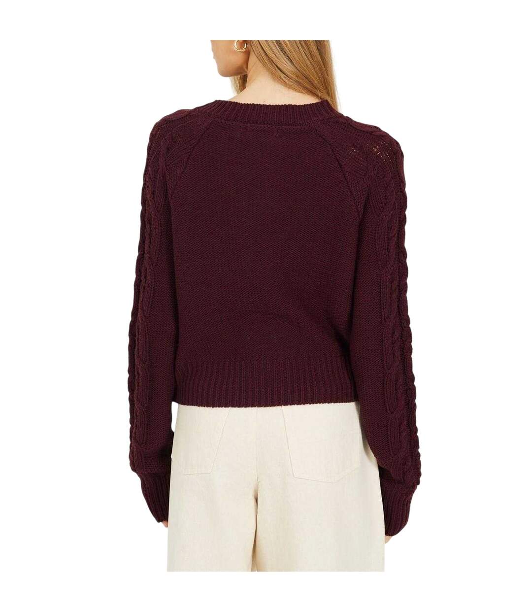 Cardigan Manches Raglan Femme Bordeaux Brave Soul-3