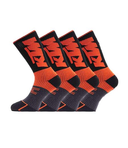 X2 paires de chaussettes noir/orange homme ktm chtx2