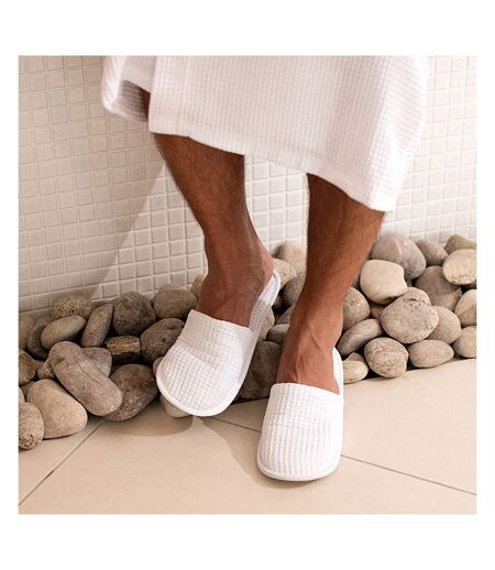 Mules de bain unisexe blanc Towel City