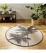 Tapis Rond Imprimé Tropic Nature 120cm Naturel-3