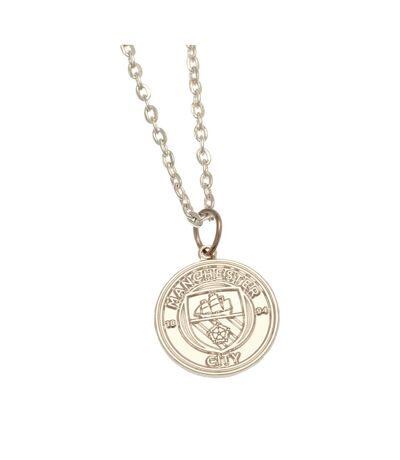 Manchester City FC Silver Plated Crest Necklace & Pendant (Silver) (One Size) - UTTA11045