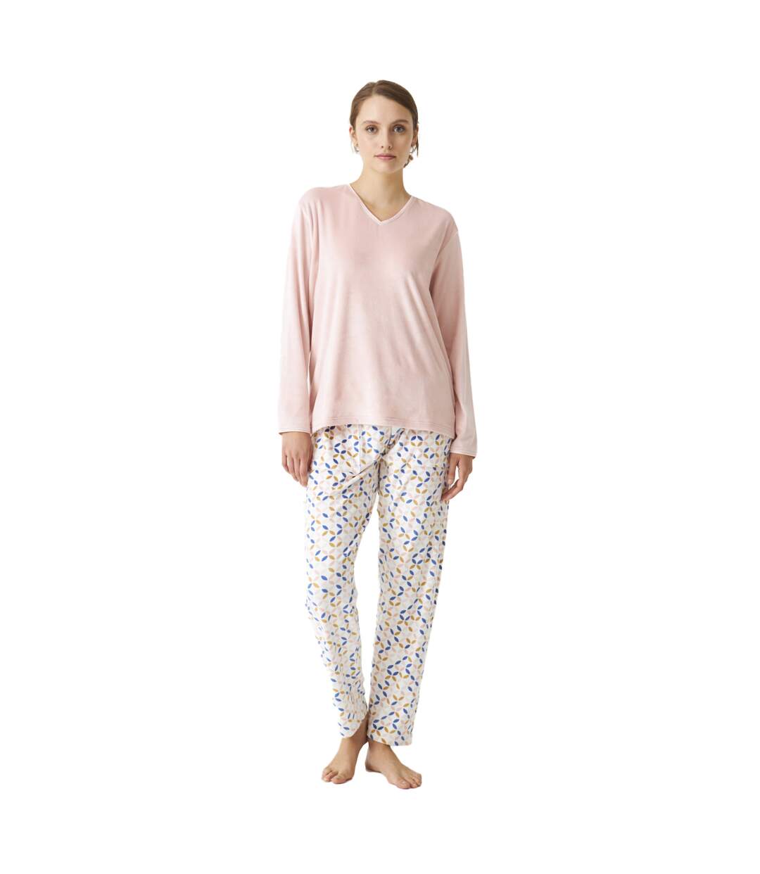 Winter pajamas long sleeve velvet JJB4 women