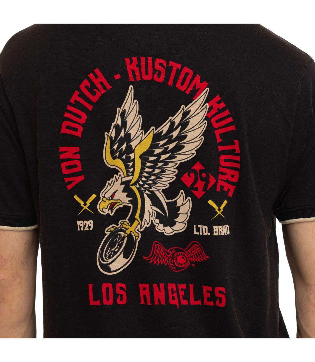 Polo homme en slub jersey avec patch et print dos Los Vondutch-4