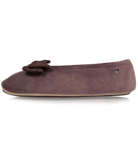 Isotoner Chaussons Ballerines femme détail nœud précieux