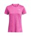 T-shirt Manches Courtes Motif/style À Nœud Femme Rose Blanc Under Armour-2