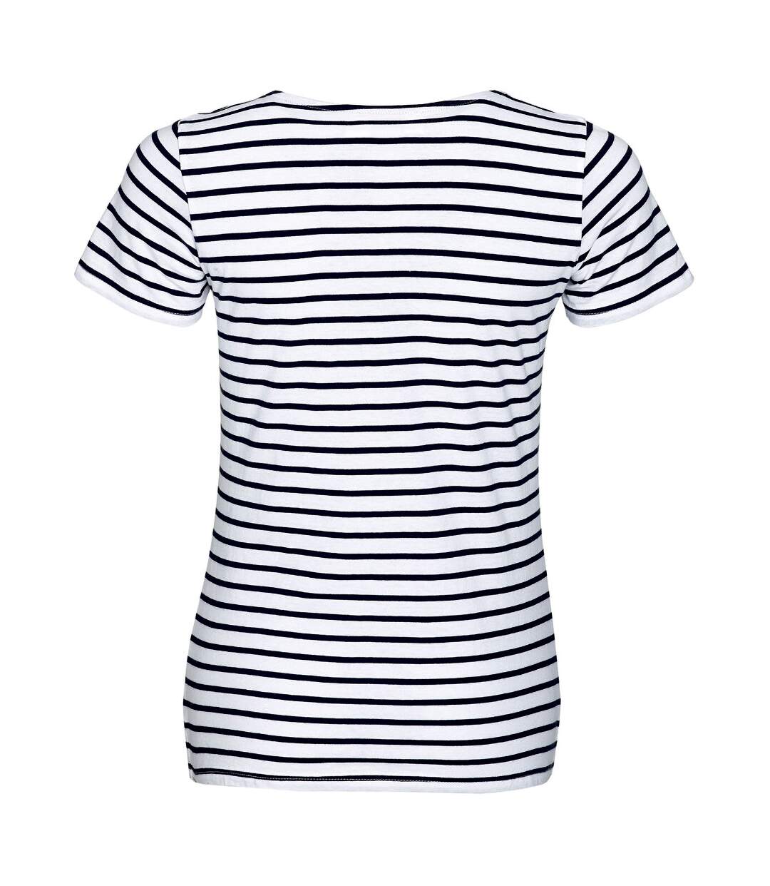 Miles t-shirt rayé à manches courtes femme blanc / bleu marine SOLS