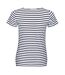 SOLS Womens/Ladies Miles Striped Short Sleeve T-Shirt (White/Navy) - UTPC2585