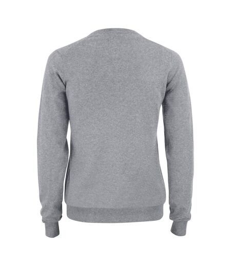 Womens/ladies oakville v neck sweatshirt grey melange Cutter & Buck