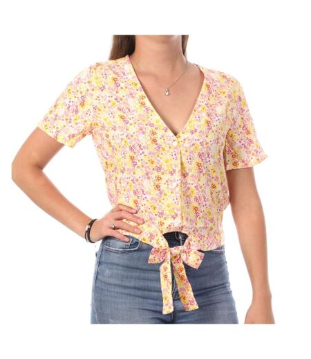 Top imprimé jaune/rose femme vero moda measy