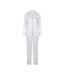 Womens/ladies satin long pyjamas white Towel City-1