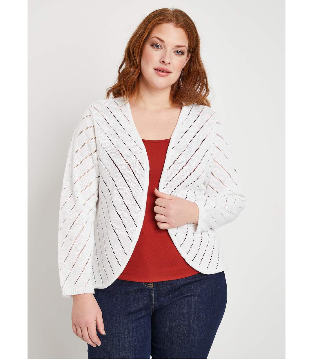 Gilet boléro fin ajouré coton-1