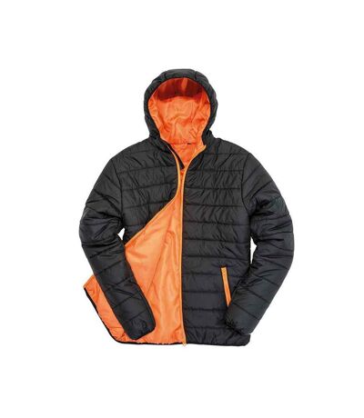 Mens soft padded jacket black/orange Result Core