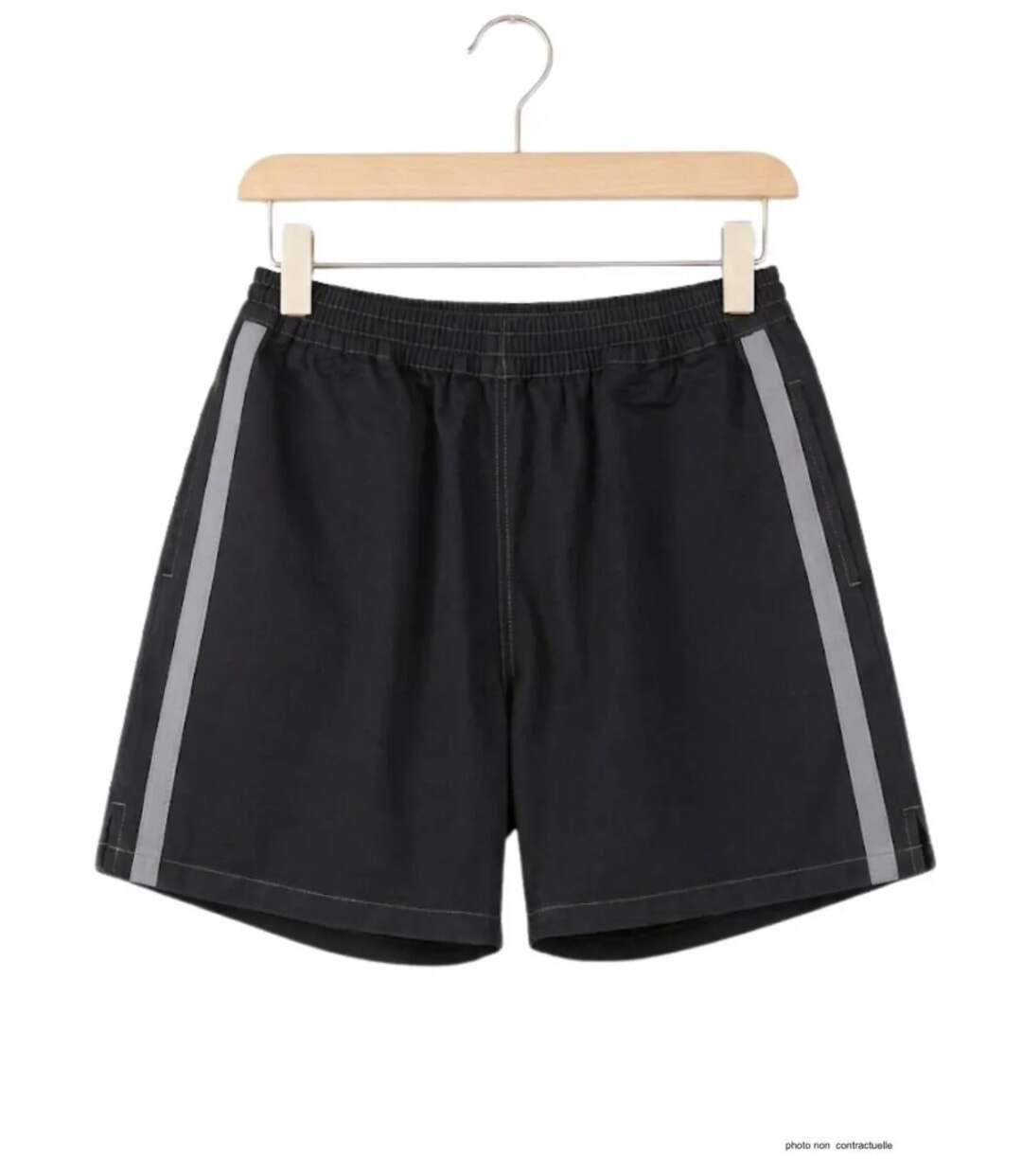 Short homme CHALLENGER 8L noir gris : le short en coton ultra-confortable spécial moisson-2