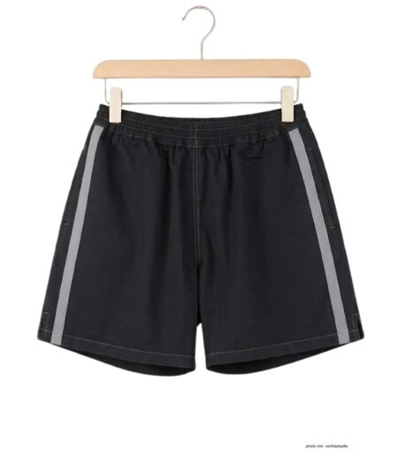 Short homme CHALLENGER 8L noir gris : le short en coton ultra-confortable spécial moisson