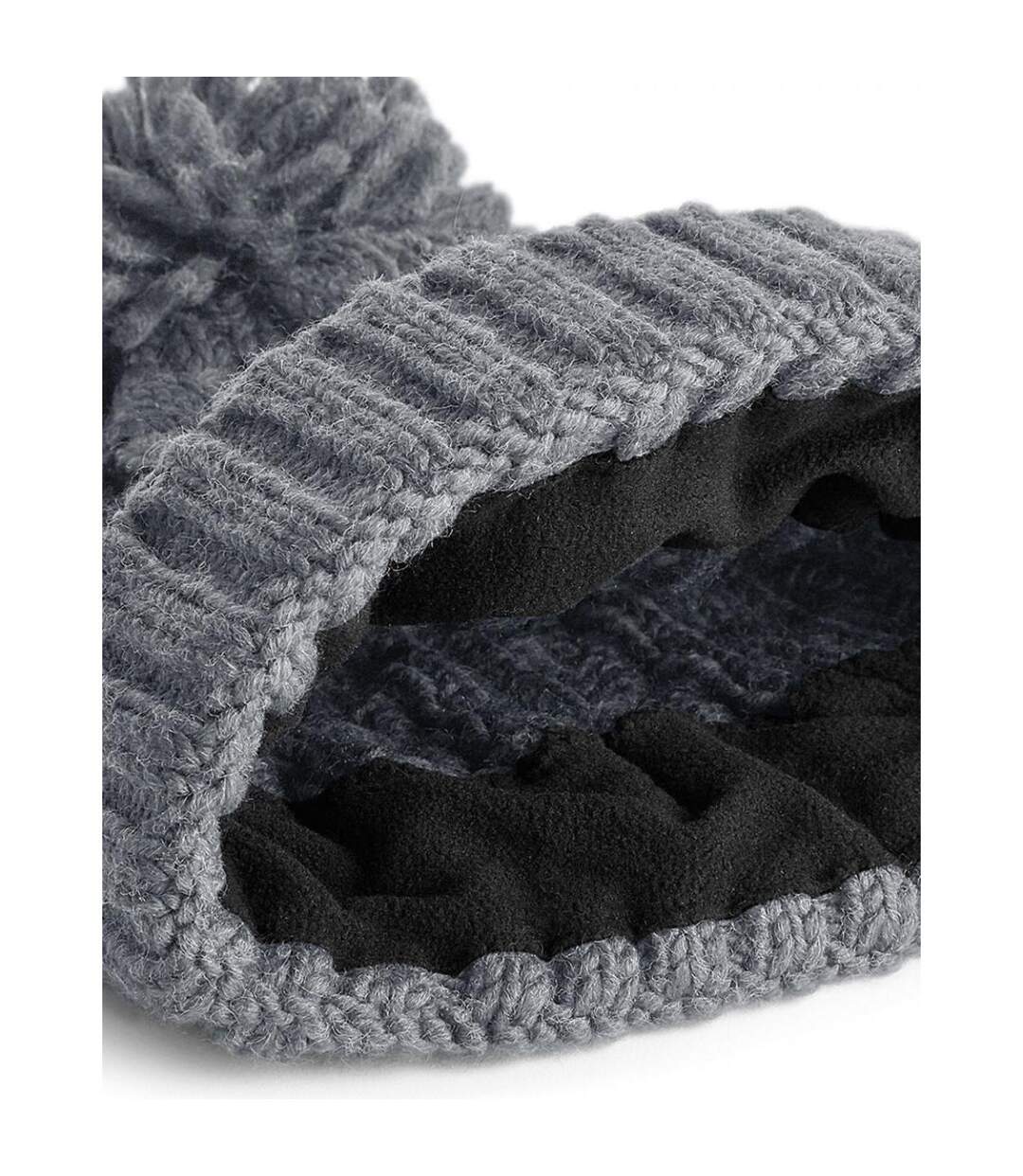 Unsiex Adultes Bonnet En Tricot Torsadé Mélangé Gris Beechfield-3