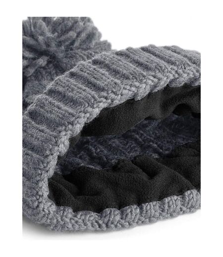 Unsiex Adultes Bonnet En Tricot Torsadé Mélangé Gris Beechfield