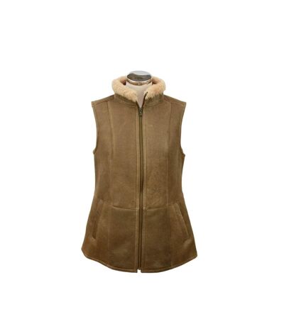 Womens/ladies Gilly Sheepskin Gilet Nutmeg Eastern Counties Leather
