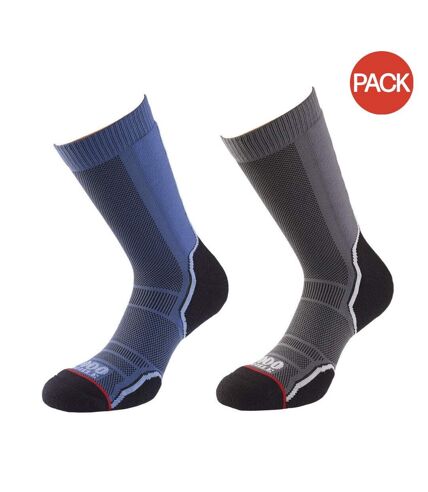 Chaussettes trek femme bleu marine / gris / noir 1000 Mile