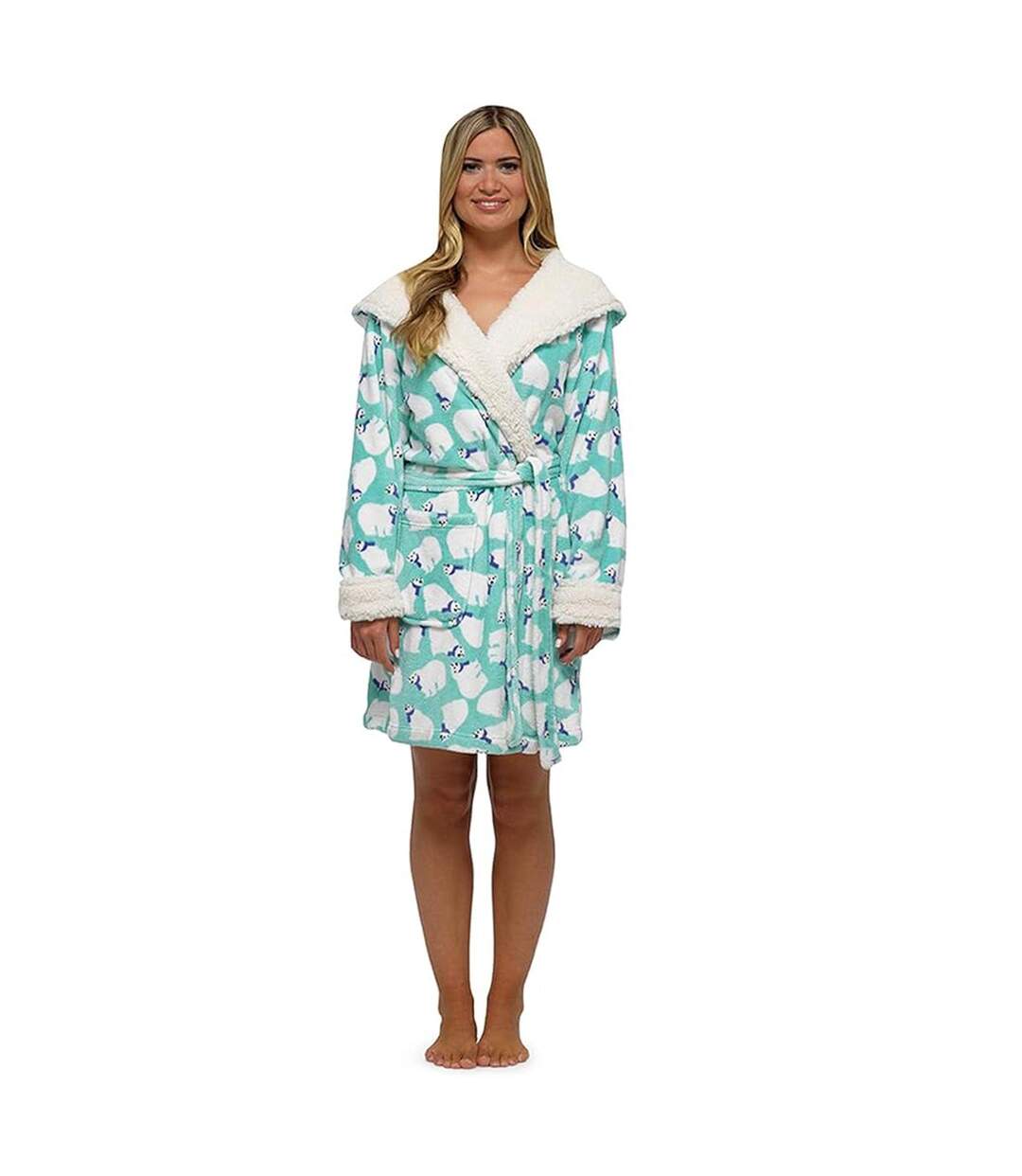 Robe De Chambre Motif/style Ours Polaire Femme Bleu Clair Keanu-1