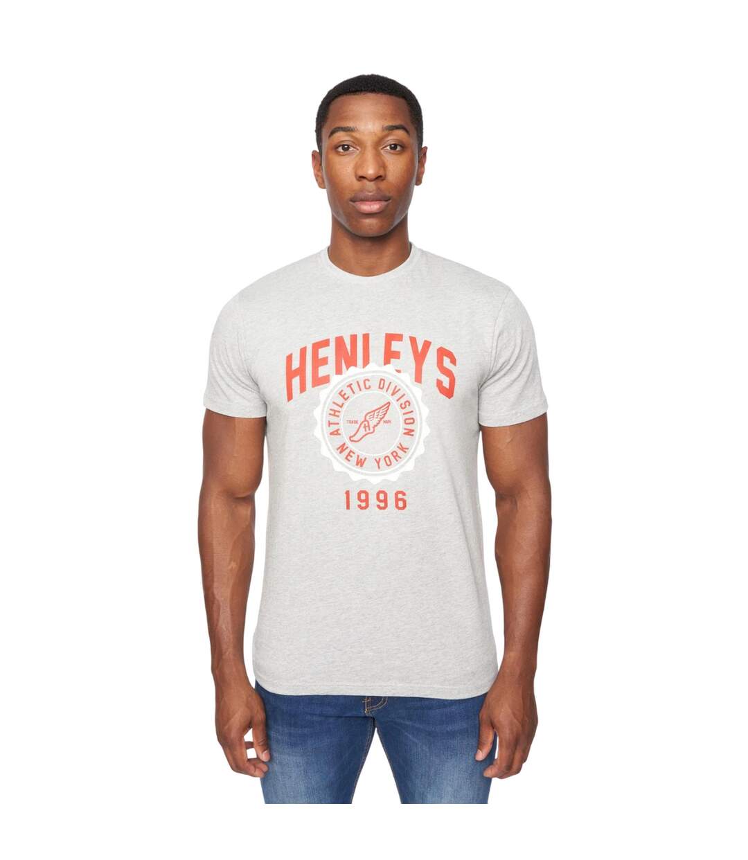 T-shirt tipton homme gris chiné Henleys-1