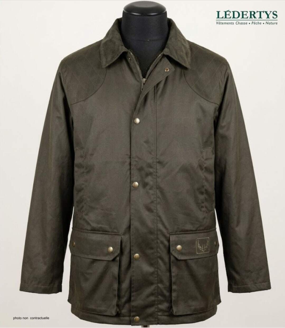 LEDERTYS LY0007 — Veste de chasse coton & polyester kaki : la robustesse tout-terrain avec carnier PVC-3