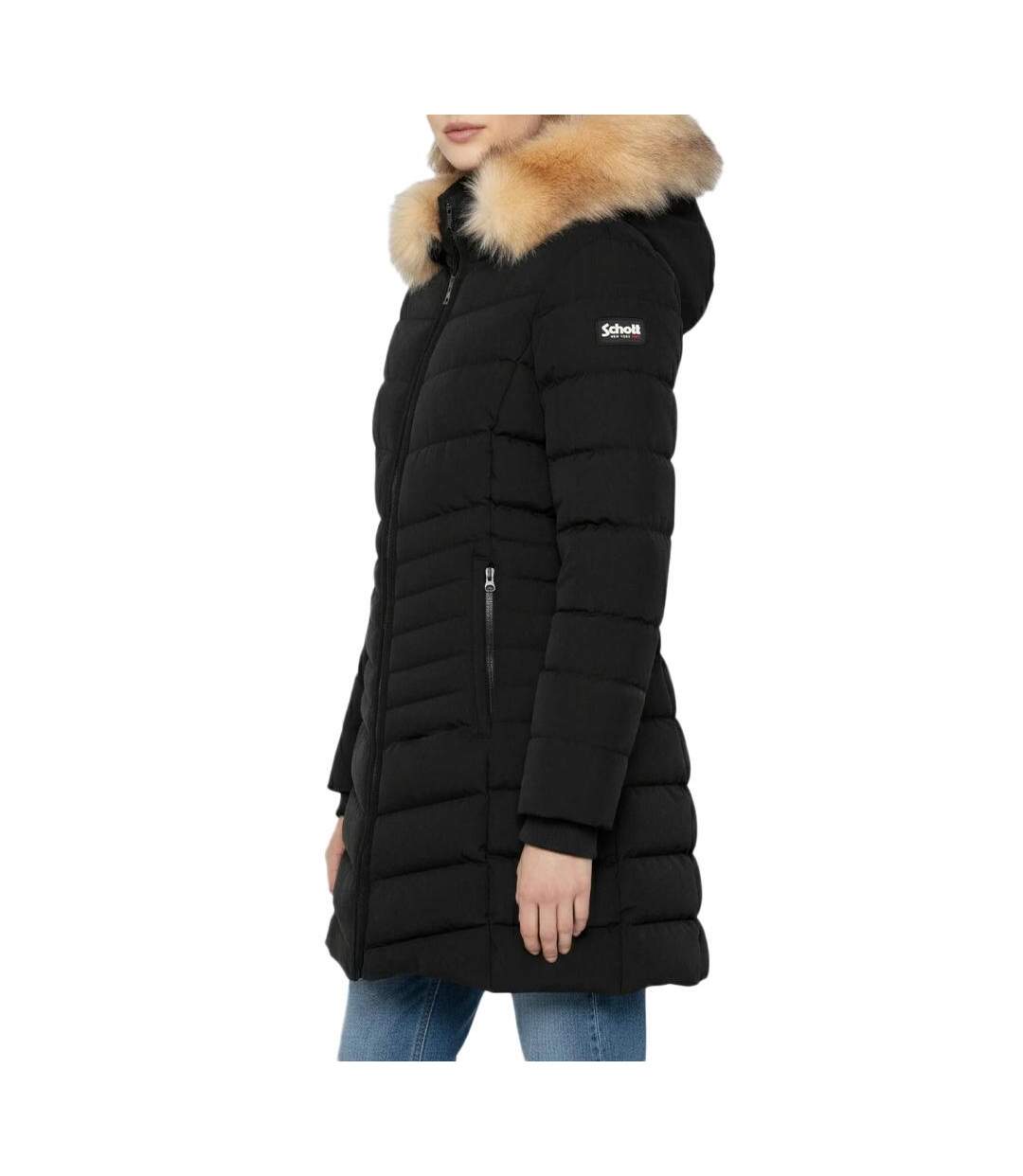Parka longue noir femme schott gardenaw-1