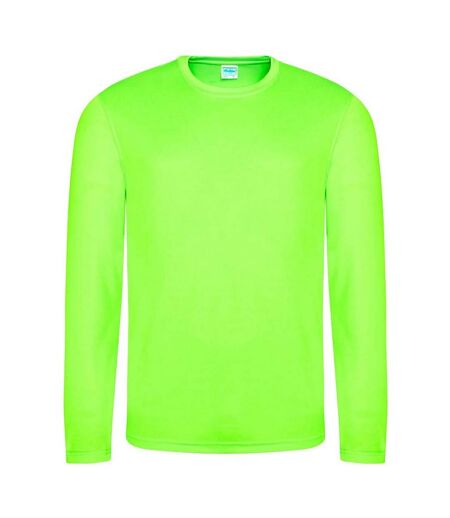 AWDis Cool Mens Moisture Wicking Long-Sleeved T-Shirt (Electric Green)